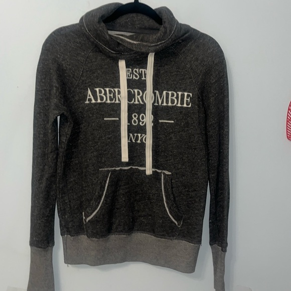 Abercrombie & Fitch Tops - Abercrombie Hoodie Sweatshirt Gray Front Middle Pocket Cowl Neck Unisex Sz Small